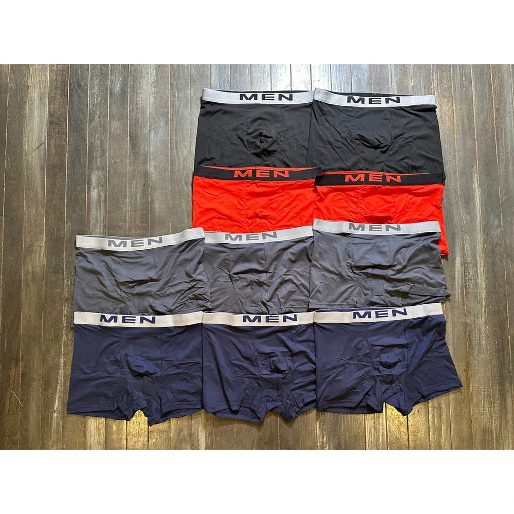 Mens Boxer Briefs Underwear Multipack Trunks 10 Pack Black Grey Blue